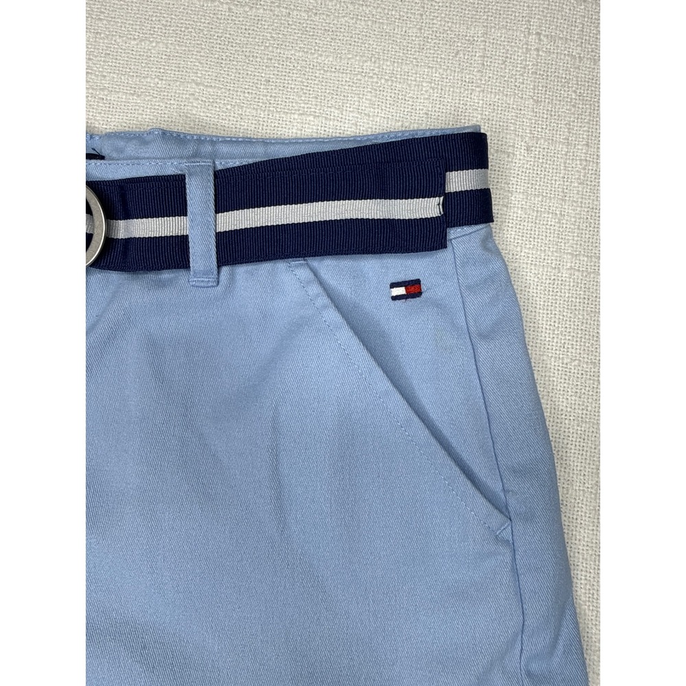Tommy Hilfiger Ruffle Shorts Girls 14 Blue Cotton Belted Preppy School Uniform - Picture 3 of 10